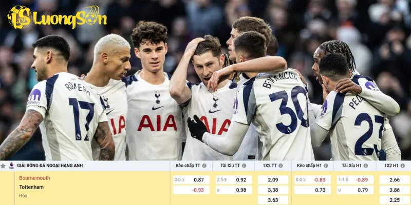 Chi tiết kèo Bournemouth vs Tottenham