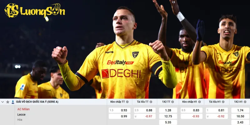 Chi tiết kèo AC Milan vs Lecce