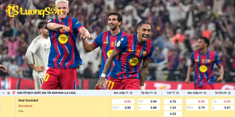 Chi tiết kèo Sociedad vs Barcelona