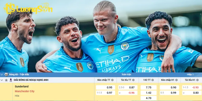 Chi tiết kèo Sunderland vs Man City