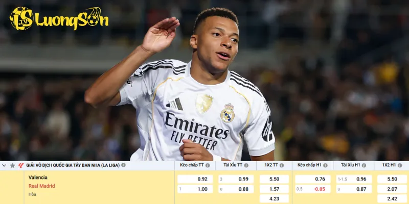Chi tiết kèo Valencia vs Real Madrid