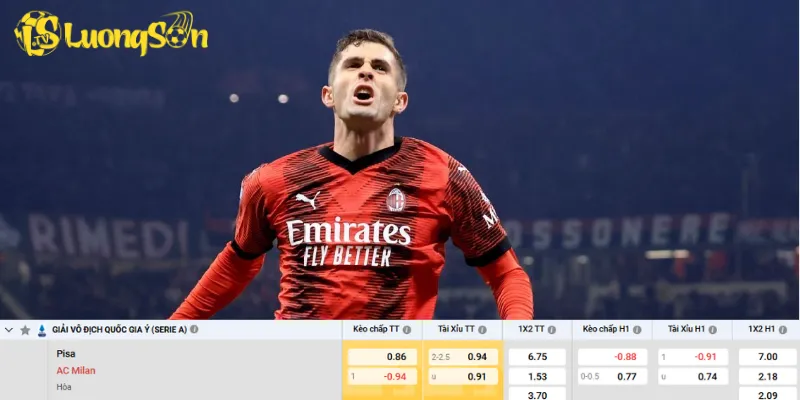 Chi tiết kèo Pisa vs AC Milan