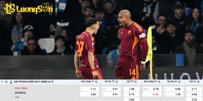 Chi tiết tỷ lệ kèo trận đấu Inter vs AS Roma